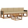 vidaXL Set de canapele de exterior 4 buc. natural