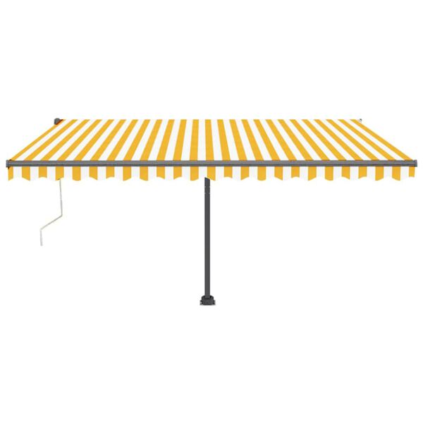 vidaXL Copertină autonomă retractabilă automat galben&alb 450x300 cm