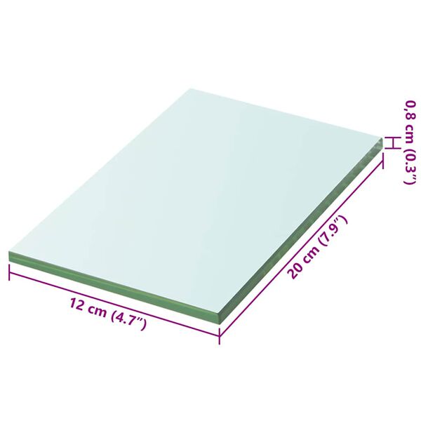 vidaXL Raft din sticlă transparentă, 20 x 12 cm