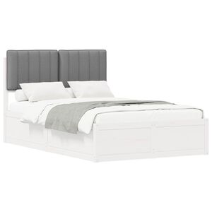 vidaXL Cadru de pat cu tăblie tapițată Gri deschis 120 x 200 cm