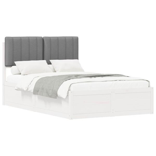 vidaXL Cadru de pat cu tăblie tapițată Gri deschis 120 x 200 cm