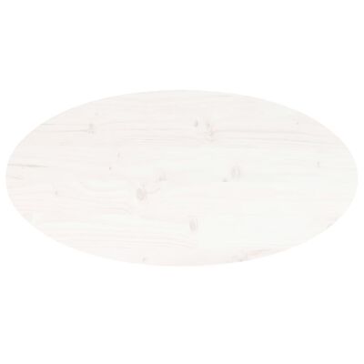 vidaXL Blat de masă, alb, 60x30x2,5 cm, lemn masiv de pin, oval