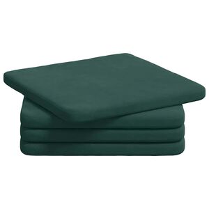 vidaXL Perne de Șezut 4 buc. Catifea Verde &icirc;nchis 40 x 40 x 3 cm