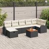 vidaXL Set de canapele pentru grădină cu pernă 8 pcs Negru Rattan poli