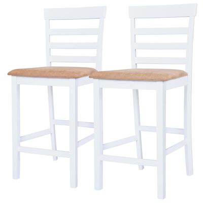vidaXL Set masă și scaune de bar, 3 piese, lemn masiv, maro și alb