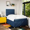 vidaXL Pat box spring cu saltea, albastru, 120x200 cm, textil
