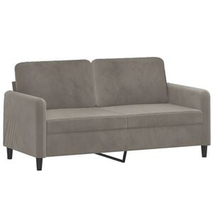vidaXL Canapea cu 2 locuri, gri deschis, 140 cm, catifea