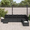 vidaXL Set de canapele pentru grădină cu pernă 8 pcs Negru poliratan