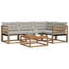 vidaXL Set de canapele de exterior 5 pcs Gri natural și deschis