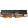 vidaXL Set de canapele de exterior cu pernă 7 pcs Natural și Antracit