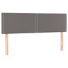 vidaXL Pat box spring cu saltea, gri, 140x190 cm, piele ecologică