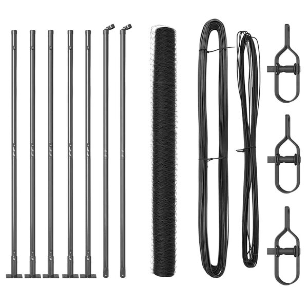 vidaXL St&acirc;lp de gard. Gri 10 x 1,4 m ( plasă de 36 mm) Oțel și PVC