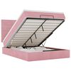 vidaXL Cadru de pat otoman cu saltele Roz 140x200cm catifea