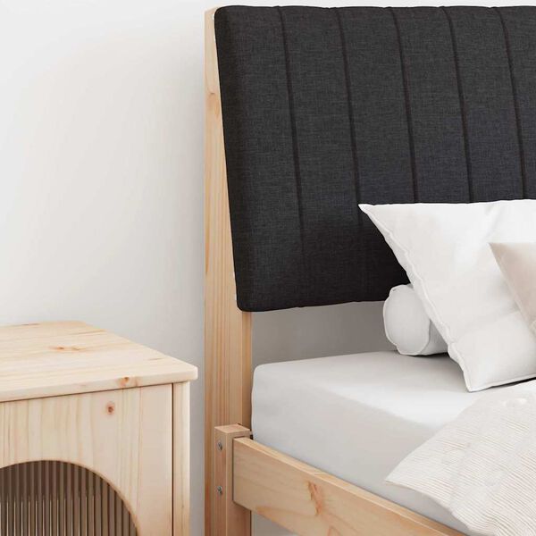 vidaXL Tăblie tapițată Negru 100 cm Lemn de pin masiv