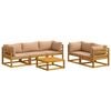 vidaXL Set de canapea 6 buc. natural Lemn Solid de Acacia