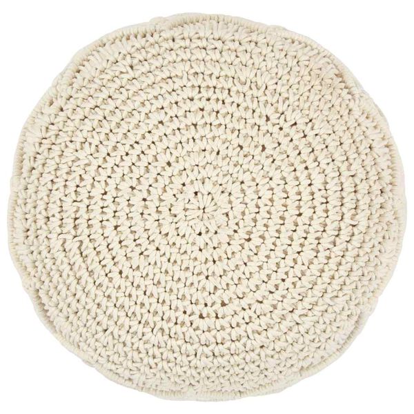 vidaXL Taburet puf macrame lucrat manual, 45 x 30 cm, bumbac