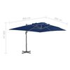 vidaXL Umbrelă &icirc;n consolă cu st&acirc;lp din aluminiu, albastru azur, 4x3 m