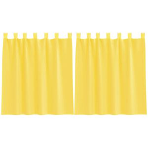 vidaXL Perdele voal cu bucle 2 buc, galben, 140x140 cm