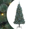 vidaXL Brad de Crăciun artificial cu luminițe și set de globuri Verde
