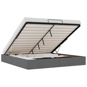 vidaXL Cadru de pat otoman fără saltea țesătură gri &icirc;nchis 160x200 cm