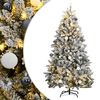 vidaXL Brad Crăciun artificial articulat cu 300 LED-uri/globuri 180 cm