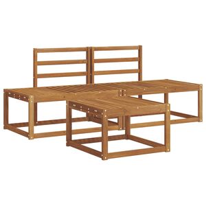 vidaXL Set de canapele de exterior 3 buc. natural Lemn Solid de Acacia