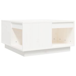 vidaXL Măsuță de cafea, alb, 60x61x32,5 cm, lemn masiv de pin