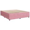 vidaXL Pat box spring cu saltea, roz, 200x200 cm, catifea