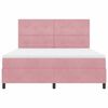 vidaXL Pat cu arcuri cu saltea cu headboard Roz 180 x 200 cm țesătură