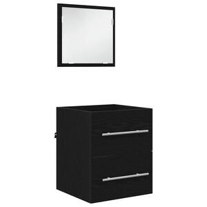 vidaXL Set de mobilier pentru baie cu sertar Negru 41 x 38,5 x 48 cm