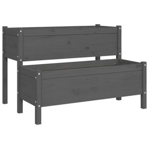 vidaXL Jardinieră, gri, 110x84x75 cm, lemn masiv de pin