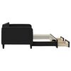 vidaXL Pat de zi cu extensie și sertare, negru, 90x200 cm, textil