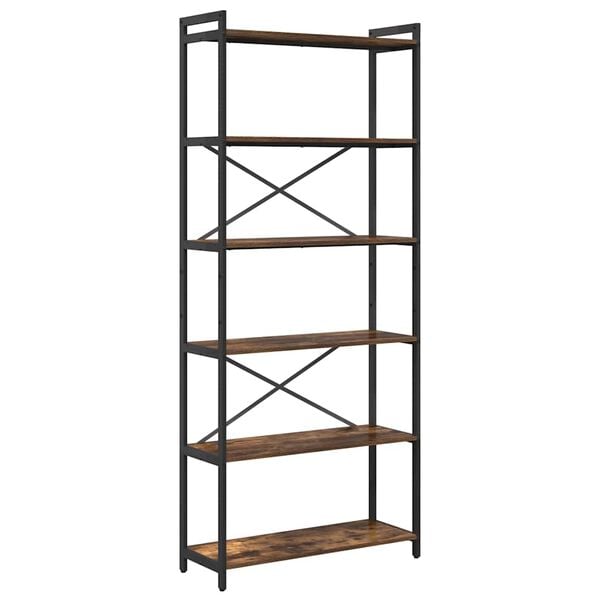 vidaXL Raft pentru cărți Stejar fumuriu 40 x 30 x 85 cm Lemn compozit