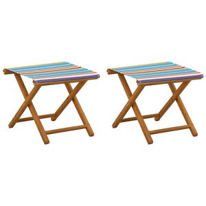 vidaXL Scaun de plajă 2 pcs Lemn de eucalipt masiv Multicolour