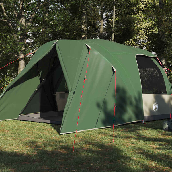 vidaXL Cort cu dome cu acoperiș cu depozitare Verde 455 x 252 x 178 cm