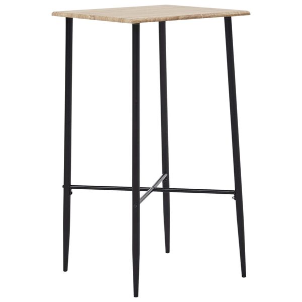 vidaXL Set mobilier de bar, 5 piese, negru, piele ecologică