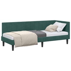 vidaXL Cadru de pat colțar Verde &icirc;nchis 80 cm x 200 cm Catifea