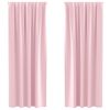vidaXL Perdele Opaque cu Inel 2 pcs Roz bebe 225 x 140 cm Poliester