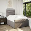 vidaXL Pat box spring cu saltea, taupe, 120x190 cm material textil