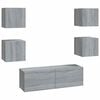 vidaXL Set dulap TV montat pe perete, gri sonoma, lemn prelucrat
