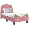 vidaXL Cadru de pat pentru copii cu spătar Roz 70 x 140 cm Catifea
