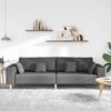 vidaXL Sofa din material textil cu pernă Gri închis 208 cm țesătură