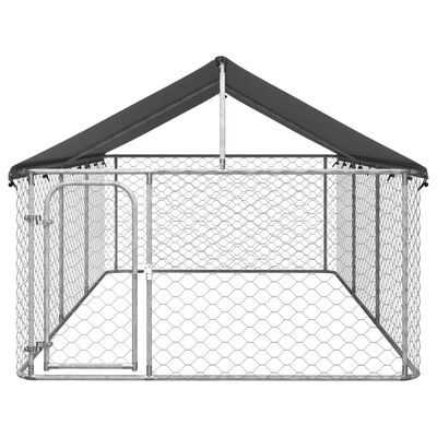 vidaXL Padoc de exterior pentru câini, cu acoperiș, 400x200x150 cm
