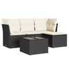 vidaXL Set mobilier de grădină cu perne, 5 piese, negru, poliratan