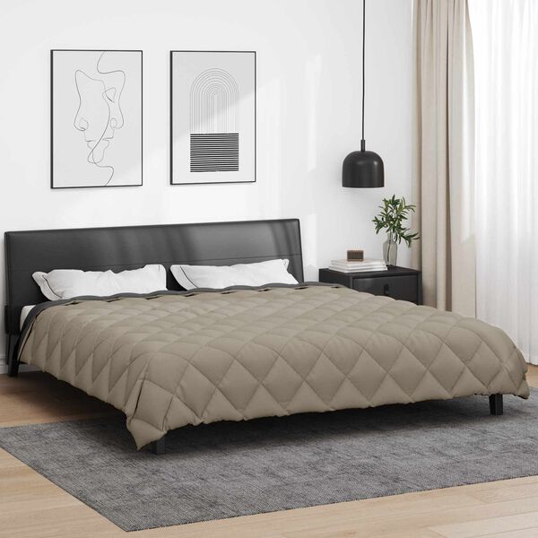 vidaXL Duvet de iarnă Gri deschis și antracit 240 x 200 cm Microfibră