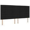 vidaXL Tăblie LED cu benzi LED cu headboard Negru 200 cm țesătură