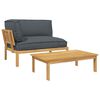 vidaXL Set de canapea 2 buc. Antracit Lemn Solid de Acacia