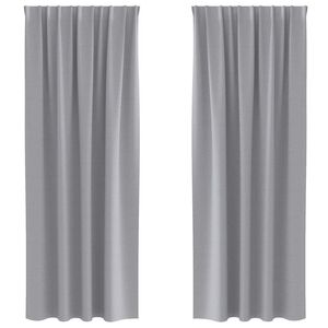 vidaXL Perdele Opaque cu Inel 2 buc. Gri deschis 245 x 140 cm