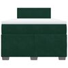 vidaXL Pat box spring cu saltea, verde &icirc;nchis, 120x190 cm, catifea