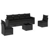 vidaXL Set canapele de grădină cu perne, 7 piese, negru, poliratan